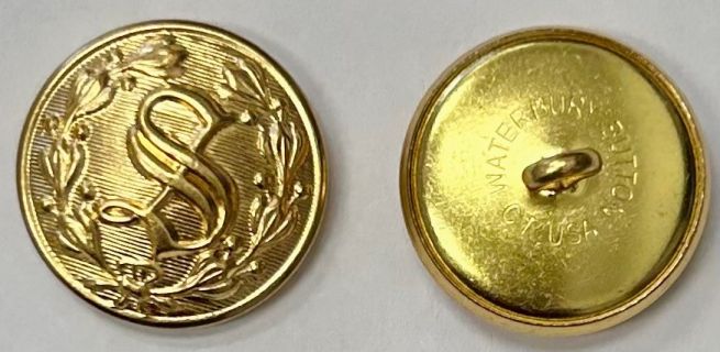 S UNIFORM JACKET BUTTON BRASS - 1 S UNIFORM JACKET BUTTON ONLY.